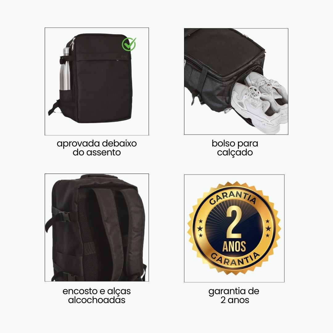 1 Ryanair Bagagem de mão 40x20x25 Mochila Cabine Viagem Aprovada Para Voos De Companhias Aéreas